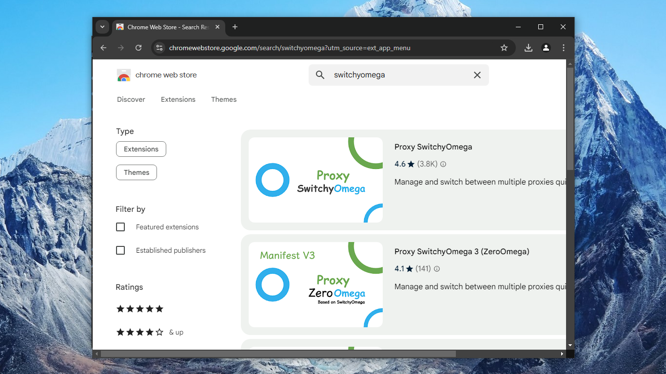 Proxy SwitchyOmega 3