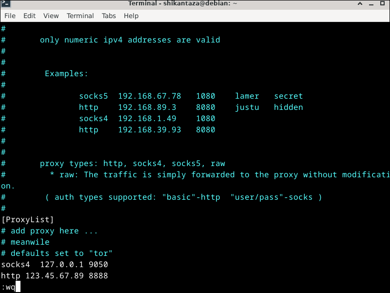 Add your proxy server at the end of the chain